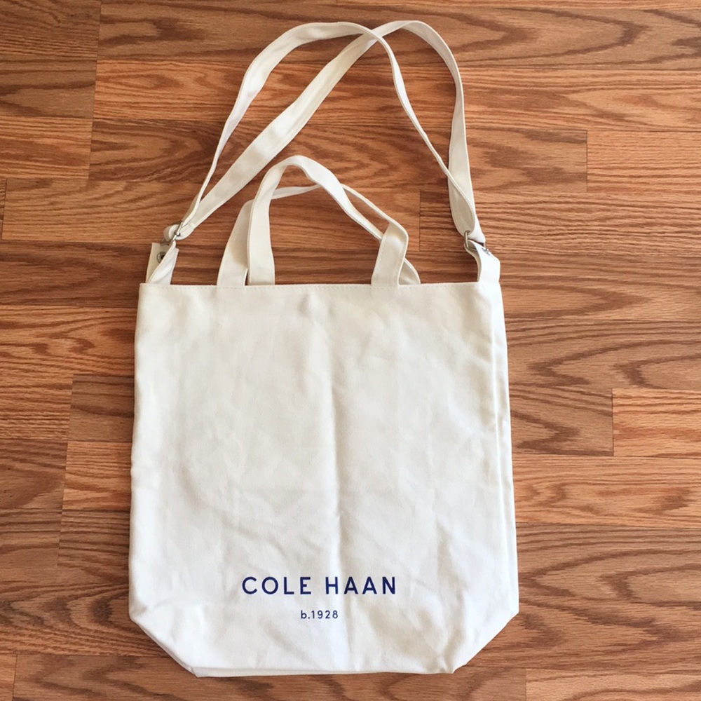 Cole Haan White Dual Strap Shopper Tote. One Size.